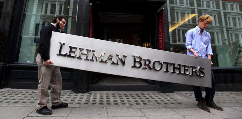 Skylt på Lehman brothers
