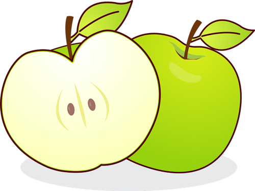 Ett delat animerat äpple